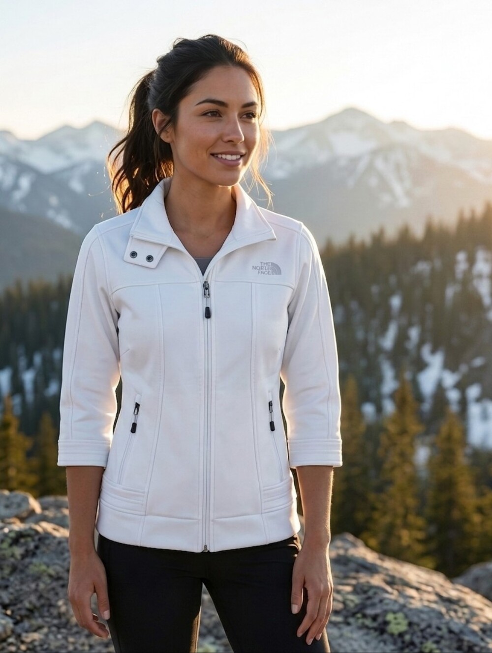 The North Face Calentito Soft Shell Full Zip Jacket White Women’s Size Large